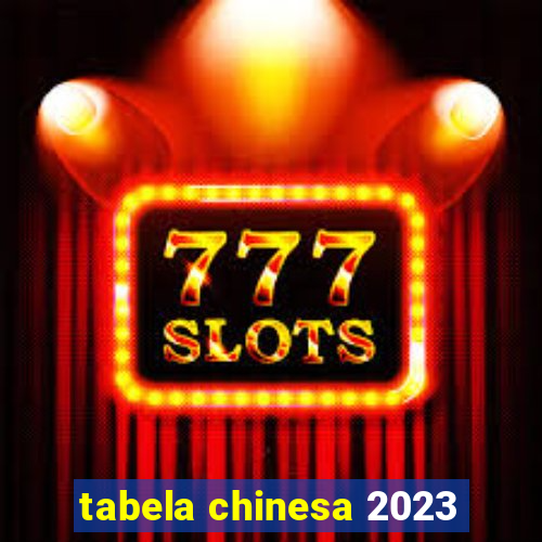 tabela chinesa 2023